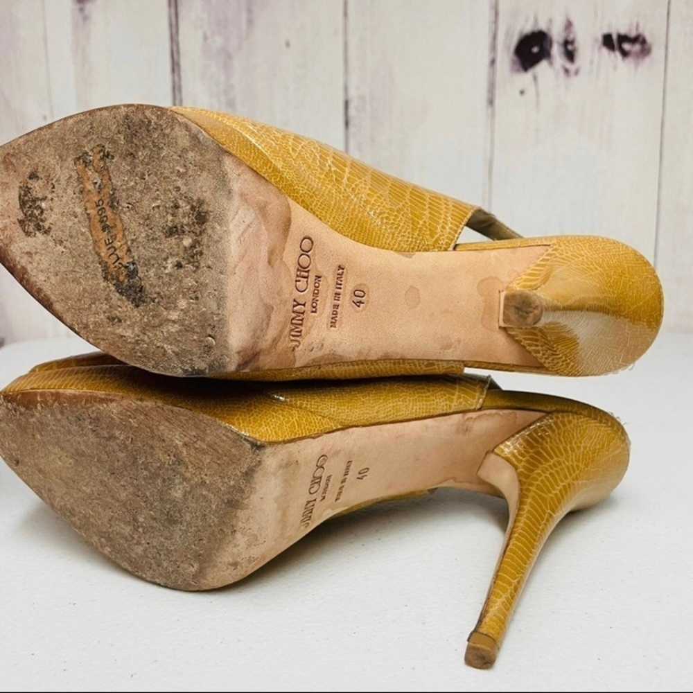 Jimmy Choo Stiletto Heel Pumps Lizard Print Leather - Picture 6 of 8